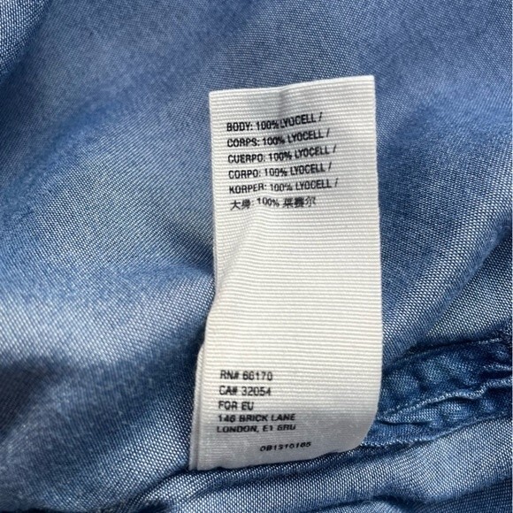 NWT Free People We The Free Summer Love Top Flowy Indigo Blue Tie Sleeve Size XS - Picture 12 of 15